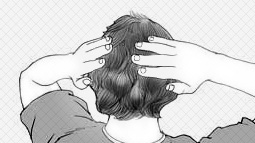 Ấn chặt và vuốt ngược tóc xuống.